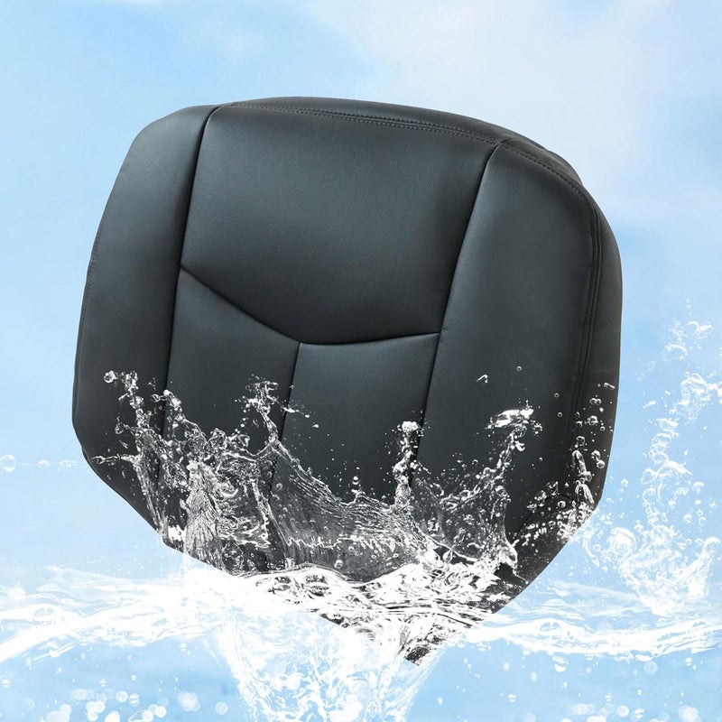 AOUTTUOA Driver Side Bottom Leather Replacement Seat Cover Compatible with Chevy Silverado GMC Sierra 2003 2004 2005 2006 - Image 2